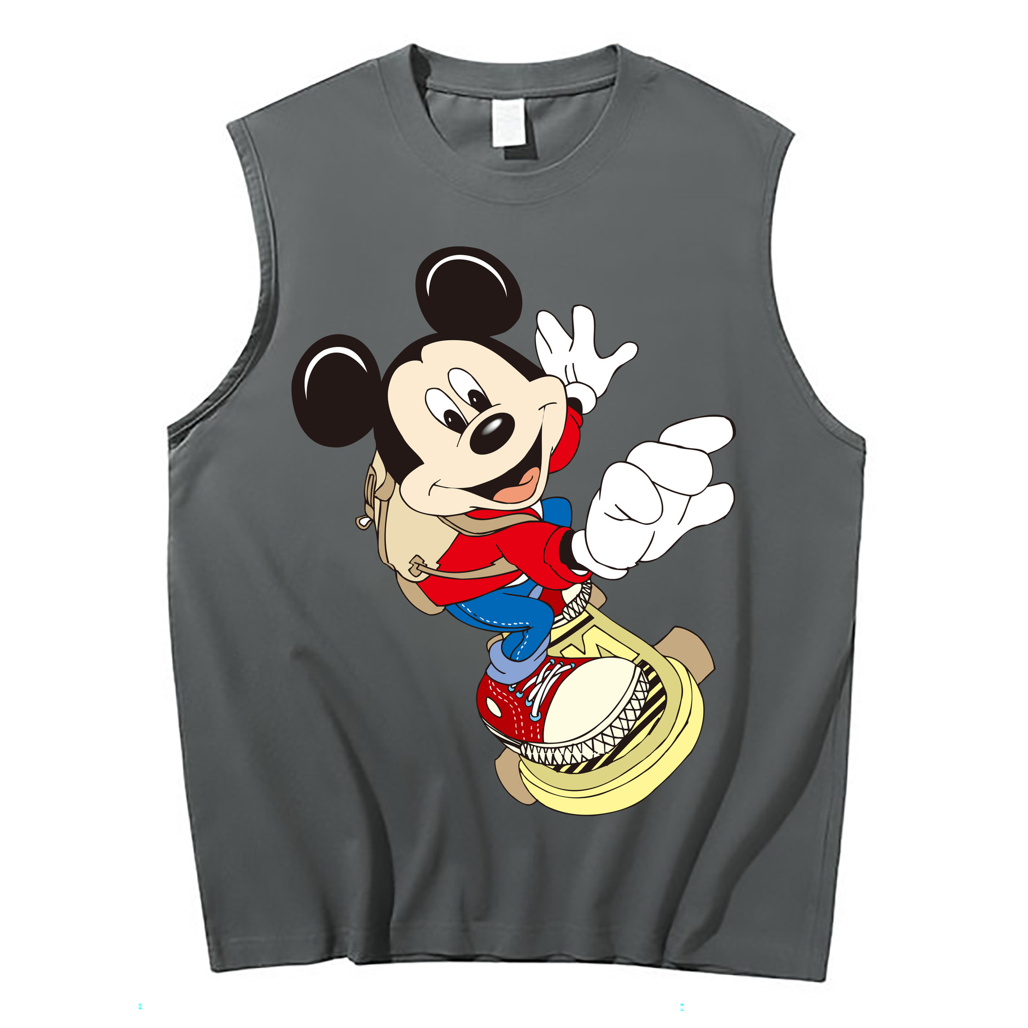 ミッキーマウス Mickey Mouse コットン100％タンクトップ（フロントプリント）